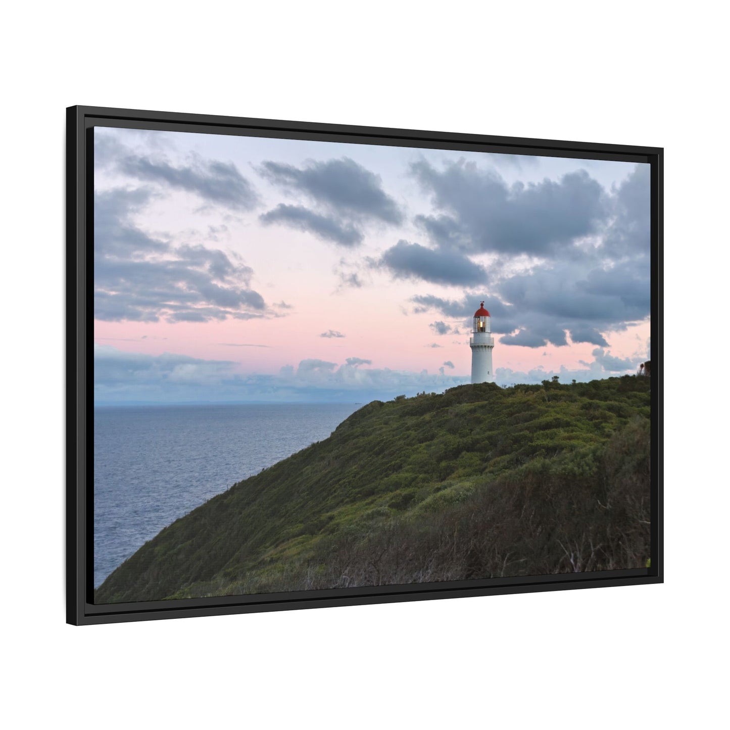 Cape Schank Lighthouse at Sunrise in Winter 6228 - Thick Matte Canvas Print, Framed