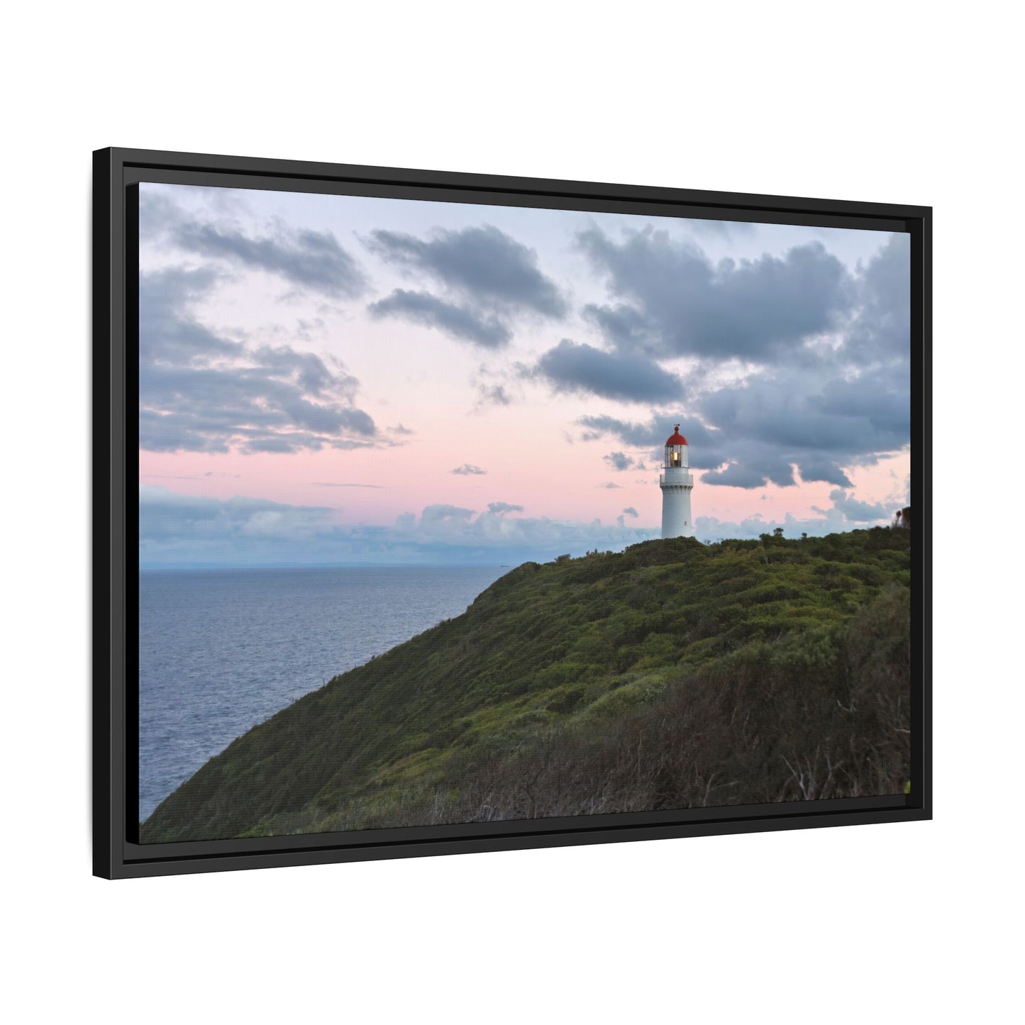 Cape Schank Lighthouse at Sunrise in Winter 6228 - Thick Matte Canvas Print, Framed