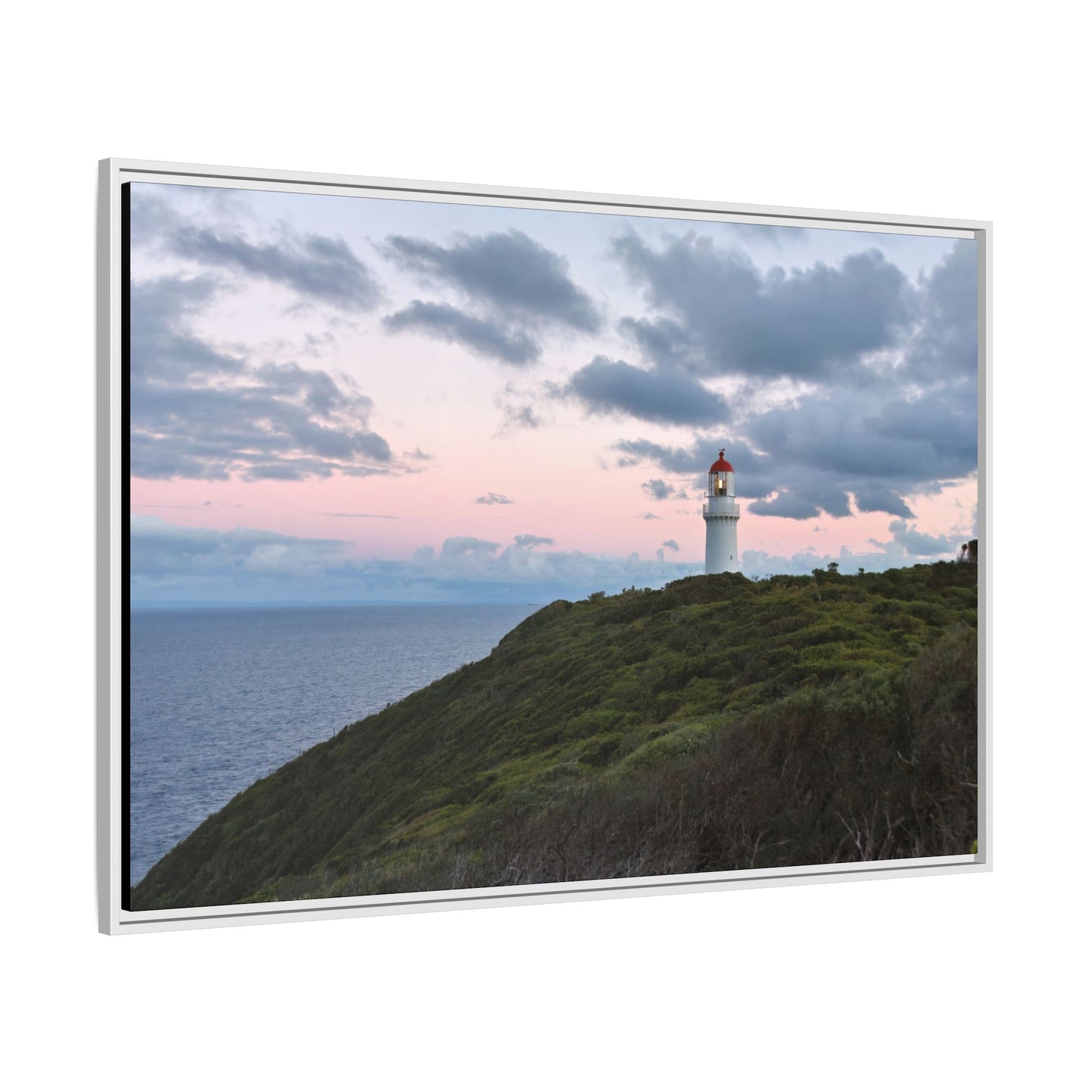 Cape Schank Lighthouse at Sunrise in Winter 6228 - Thick Matte Canvas Print, Framed
