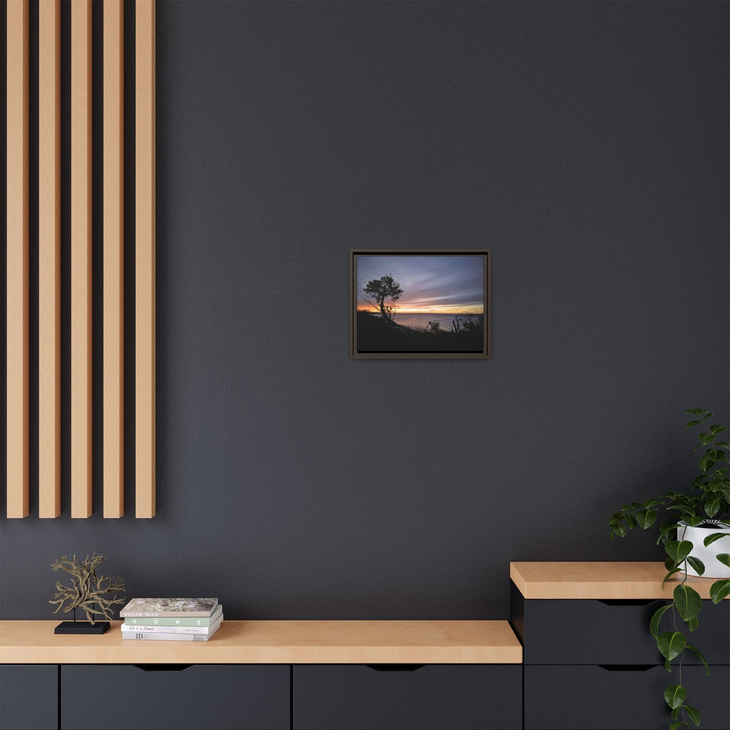 A Tranquil Evening: The Sunset Over Cowes - Thick Matte Canvas Print, Framed