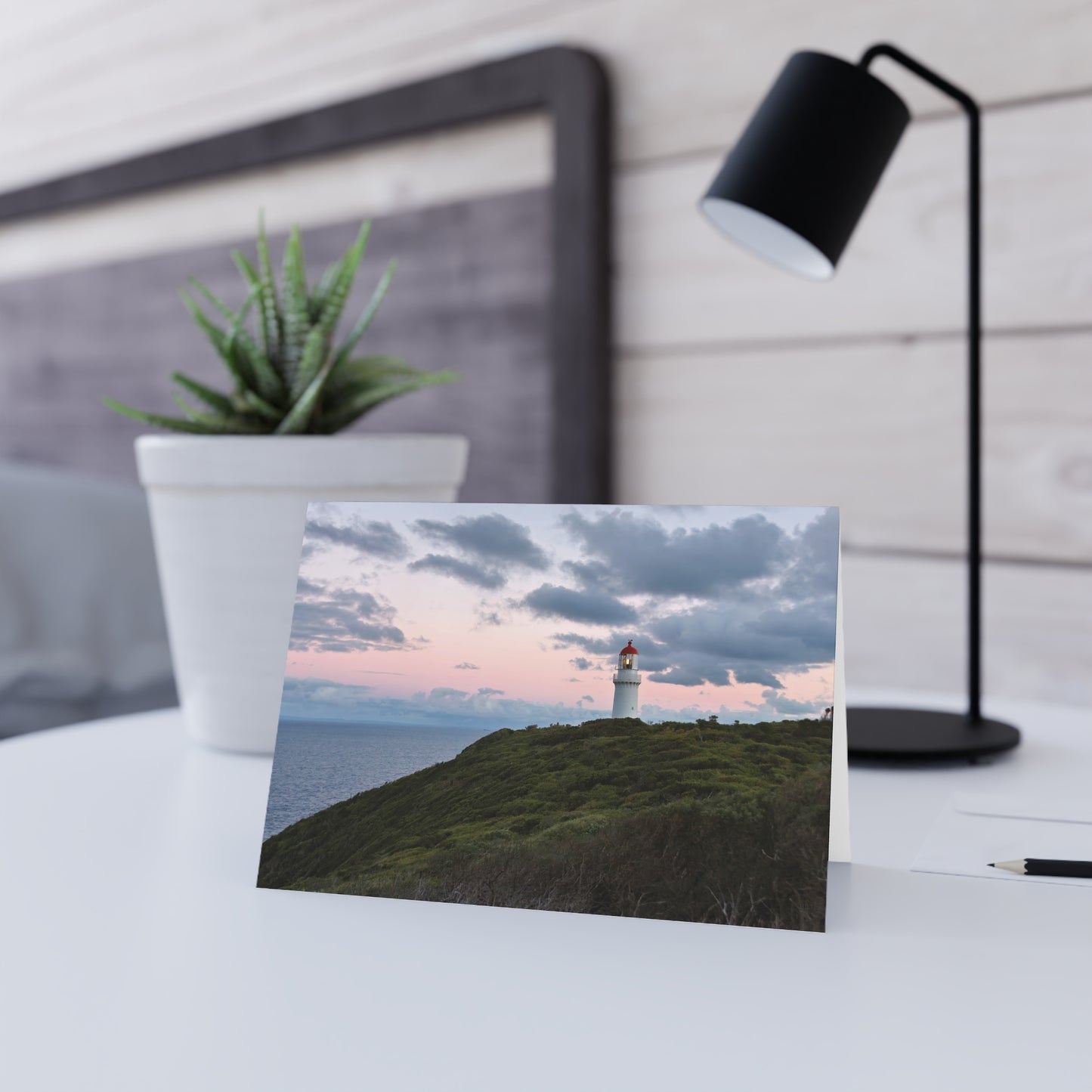 Cape Schank Lighthouse at Sunrise in Winter 6228 - Greeting Card