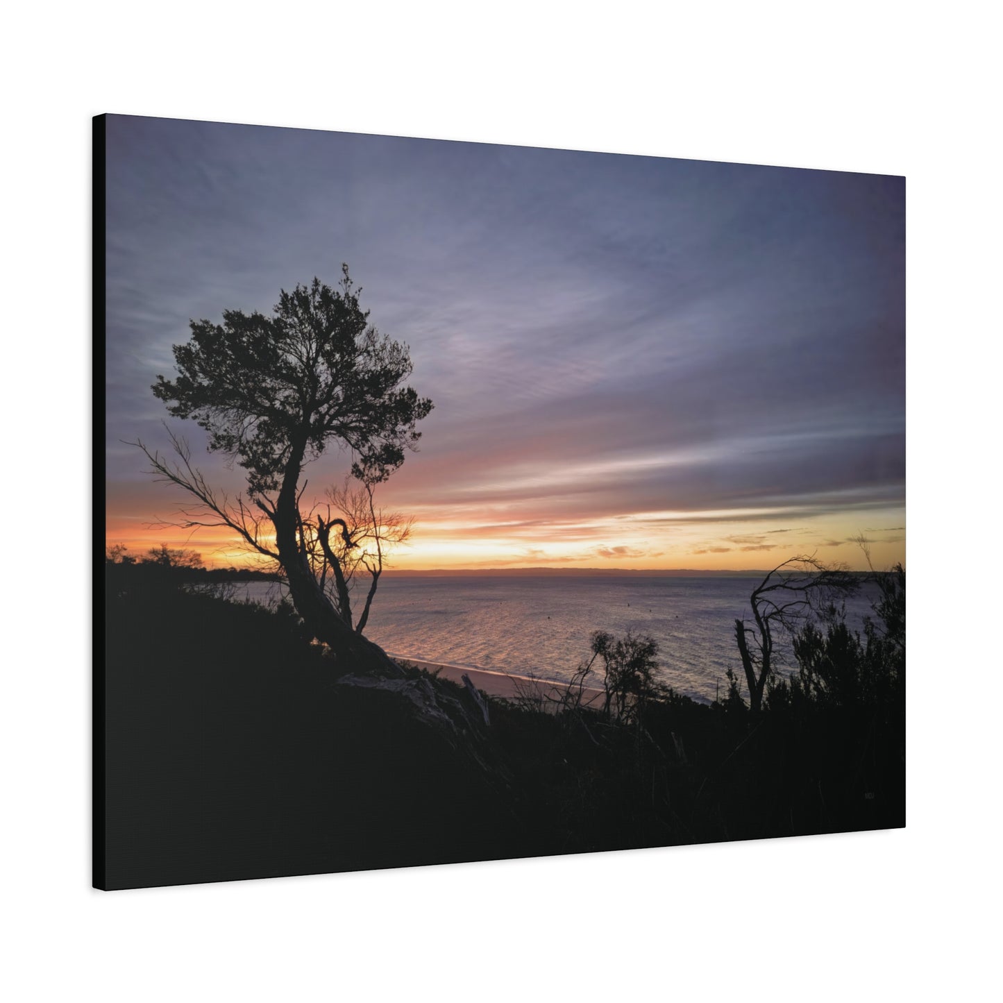 A Tranquil Evening: The Sunset Over Cowes - Thick Matte Canvas Print