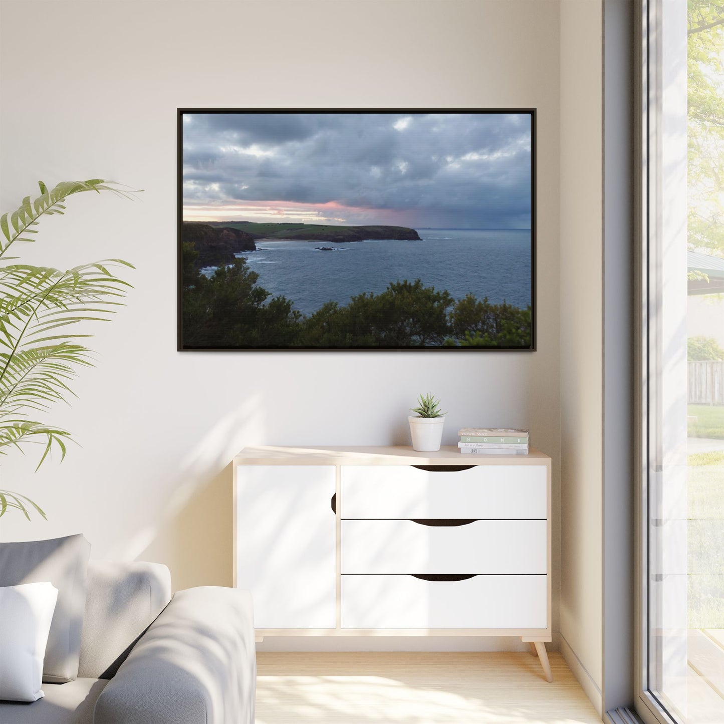 Bushrangers Bay Sunrise 6233: Winter Serenity and Coastal Beauty - Thick Matte Canvas Print, Framed