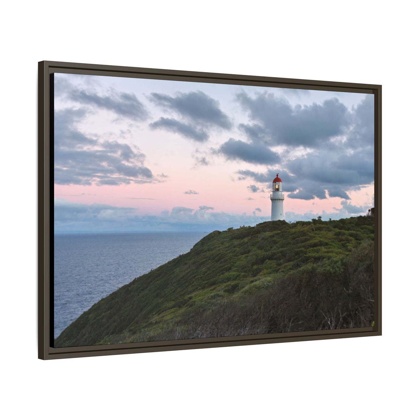Cape Schank Lighthouse at Sunrise in Winter 6228 - Thick Matte Canvas Print, Framed