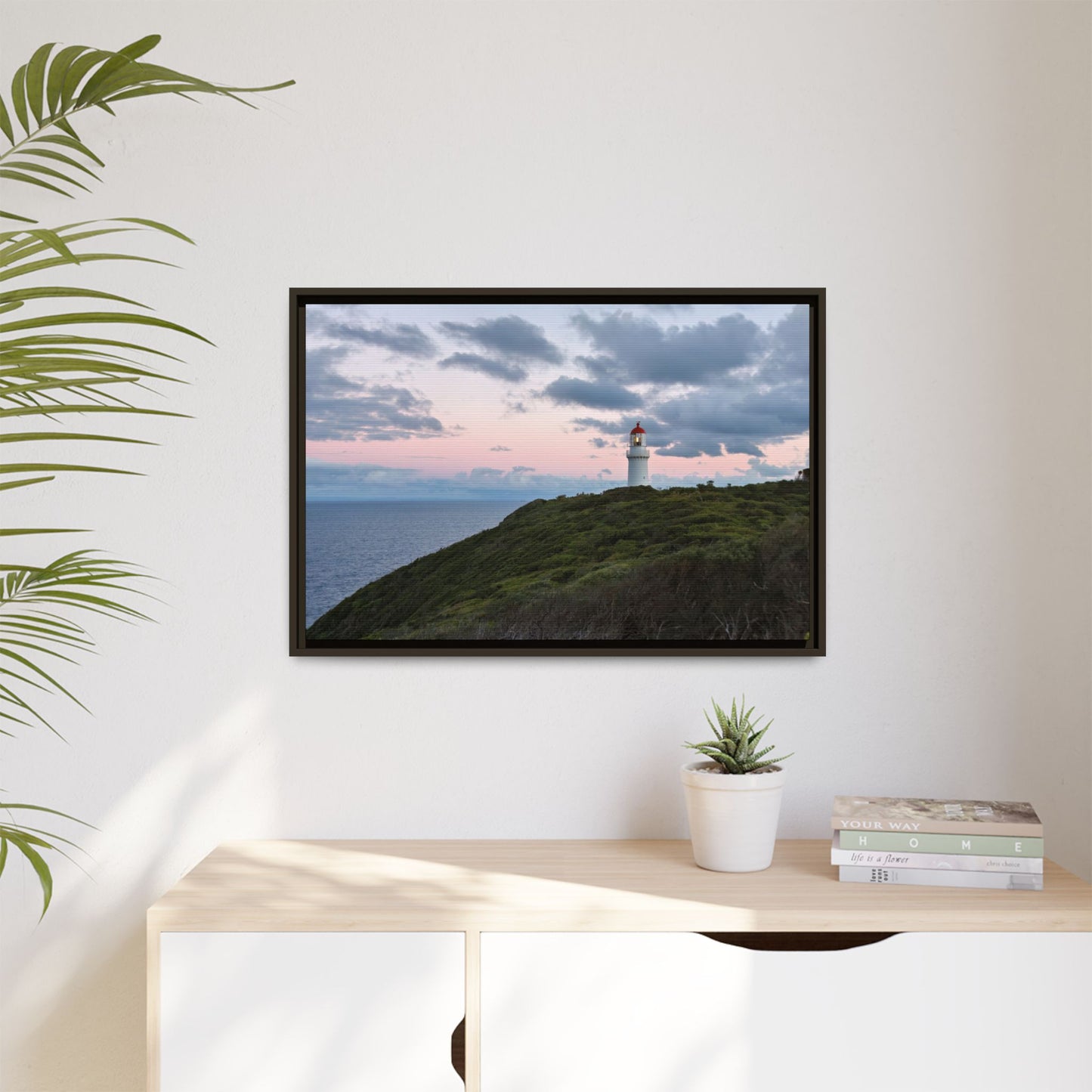 Cape Schank Lighthouse at Sunrise in Winter 6228 - Thick Matte Canvas Print, Framed