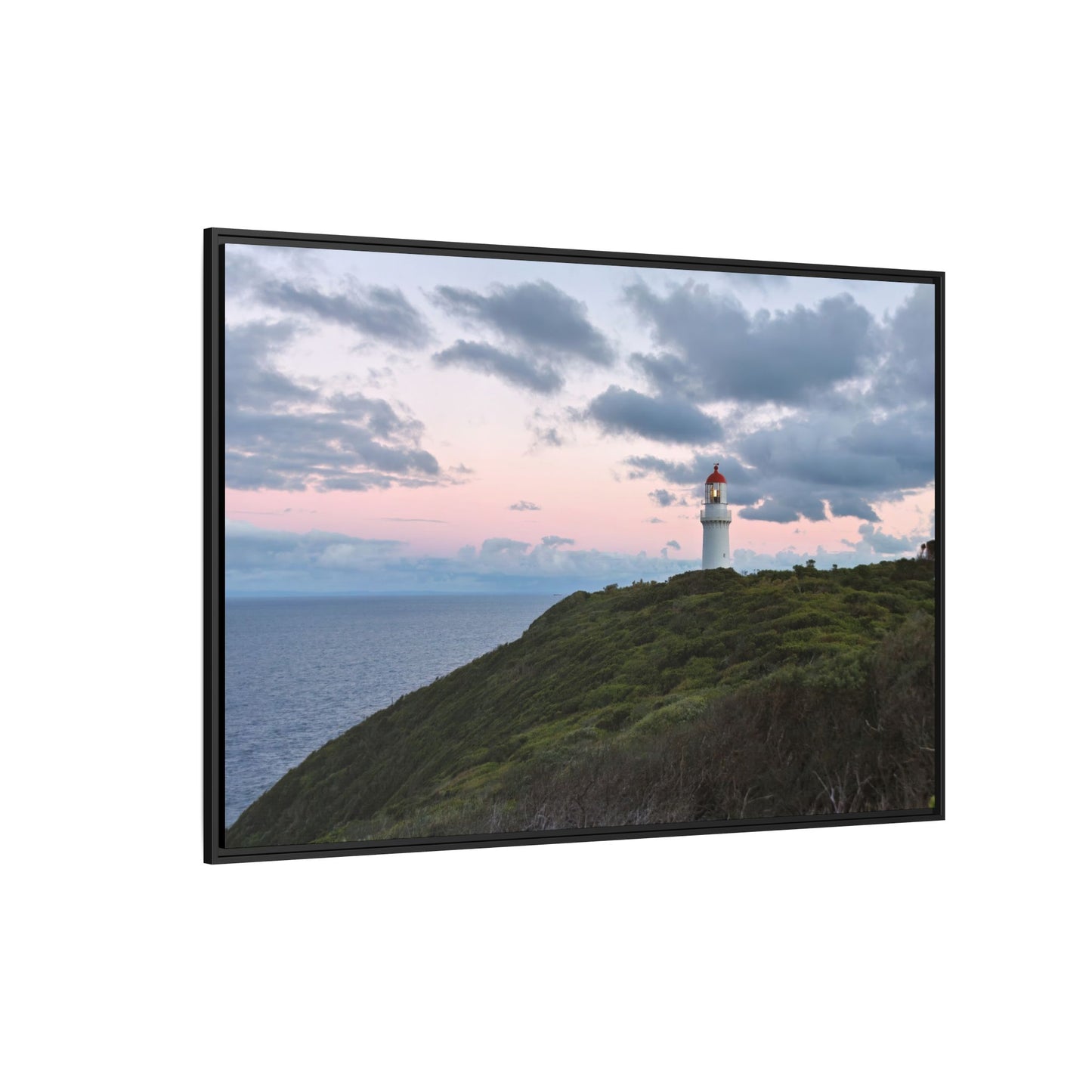 Cape Schank Lighthouse at Sunrise in Winter 6228 - Thick Matte Canvas Print, Framed