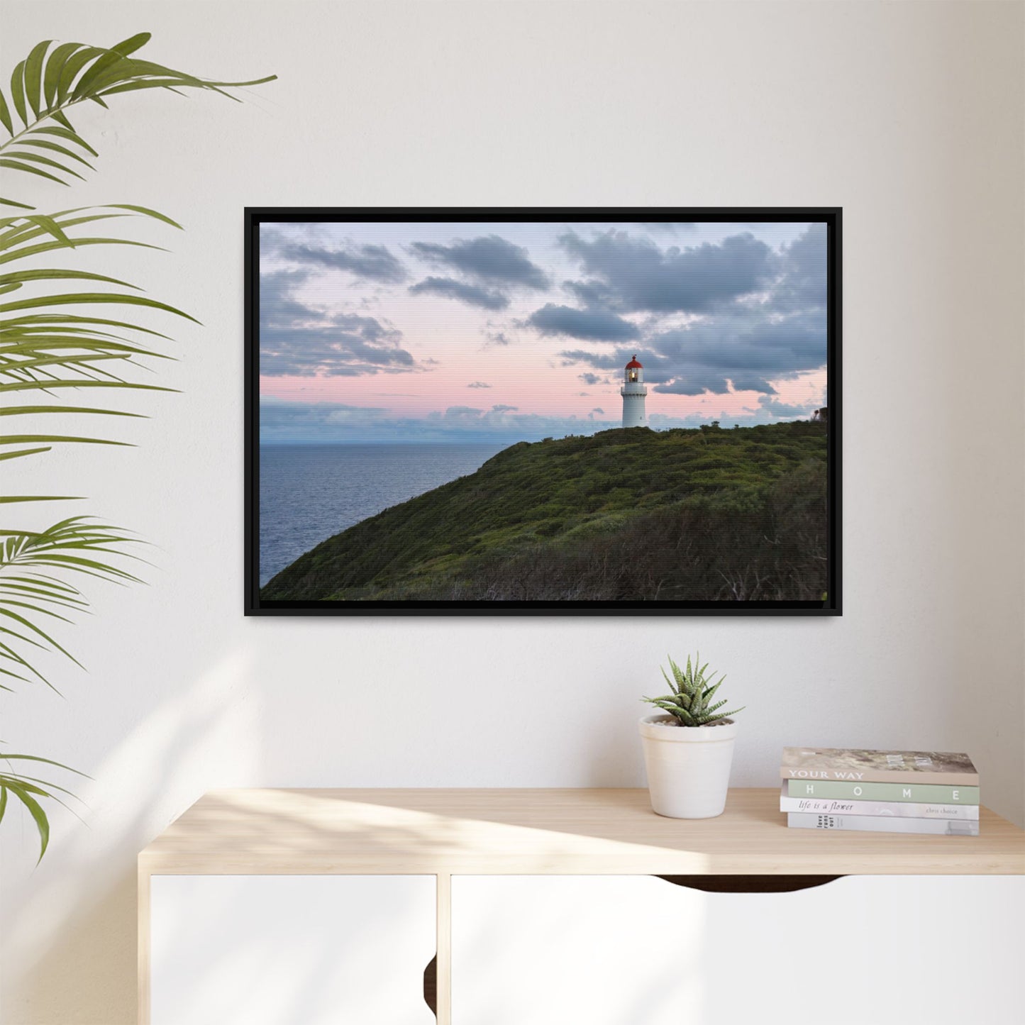 Cape Schank Lighthouse at Sunrise in Winter 6228 - Thick Matte Canvas Print, Framed