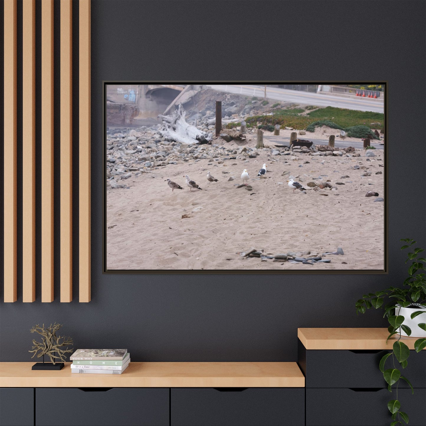 California Shoreline Escape 4275 - Thick Matte Canvas Print, Framed