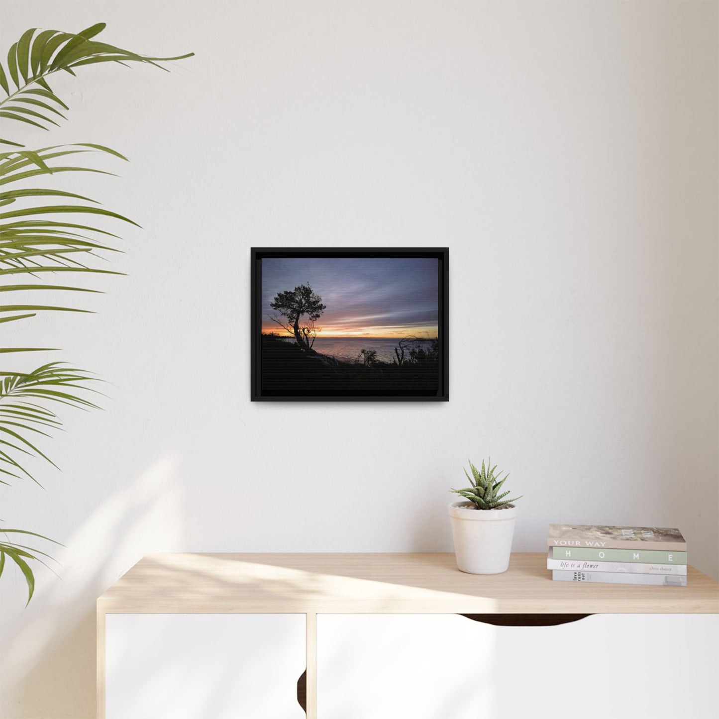 A Tranquil Evening: The Sunset Over Cowes - Thick Matte Canvas Print, Framed