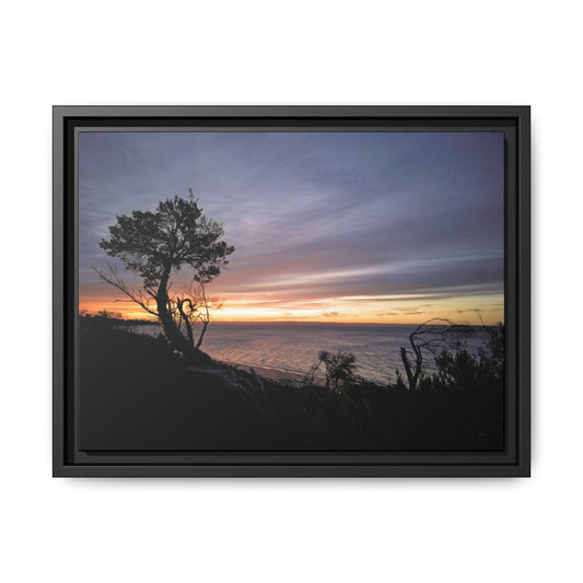 A Tranquil Evening: The Sunset Over Cowes - Thick Matte Canvas Print, Framed