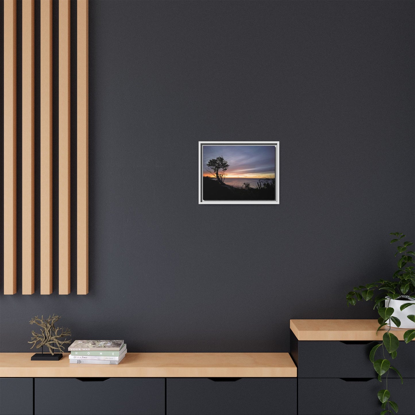 A Tranquil Evening: The Sunset Over Cowes - Thick Matte Canvas Print, Framed