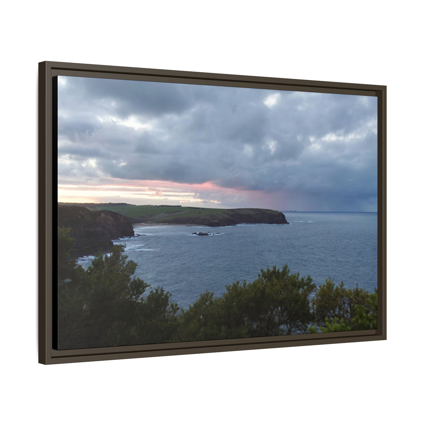 Bushrangers Bay Sunrise 6233: Winter Serenity and Coastal Beauty - Thick Matte Canvas Print, Framed