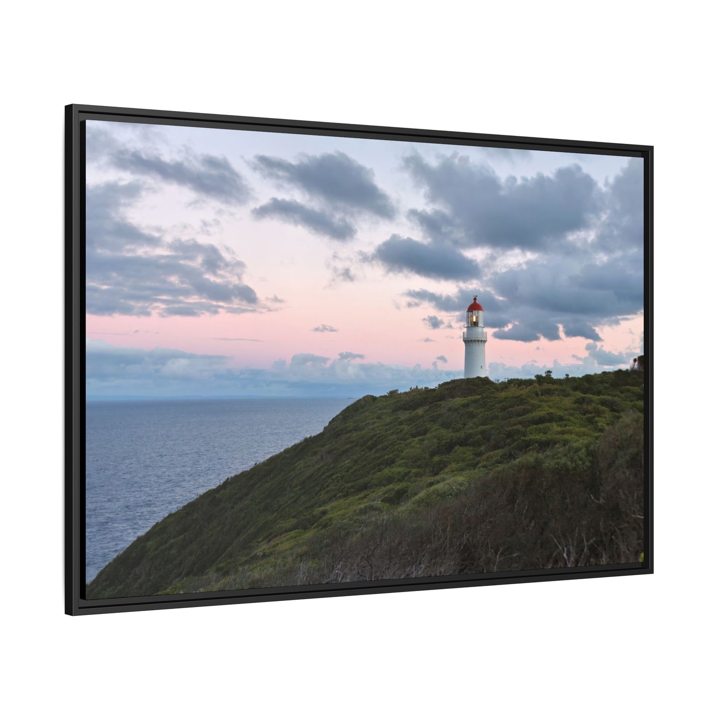 Cape Schank Lighthouse at Sunrise in Winter 6228 - Thick Matte Canvas Print, Framed
