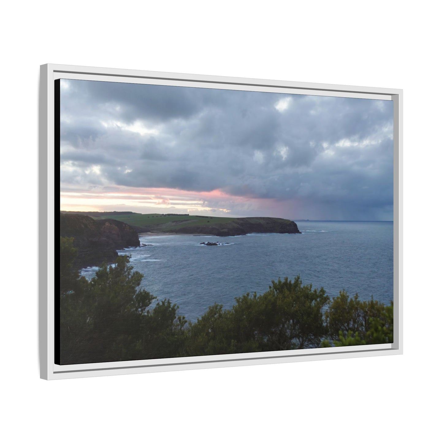 Bushrangers Bay Sunrise 6233: Winter Serenity and Coastal Beauty - Thick Matte Canvas Print, Framed