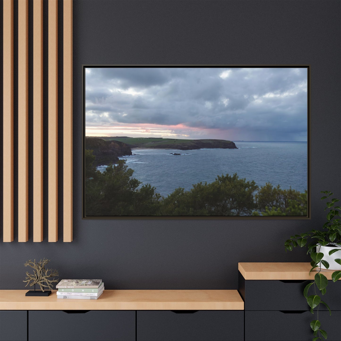 Bushrangers Bay Sunrise 6233: Winter Serenity and Coastal Beauty - Thick Matte Canvas Print, Framed