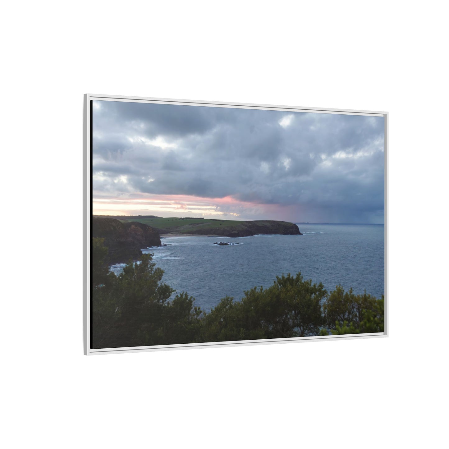 Bushrangers Bay Sunrise 6233: Winter Serenity and Coastal Beauty - Thick Matte Canvas Print, Framed