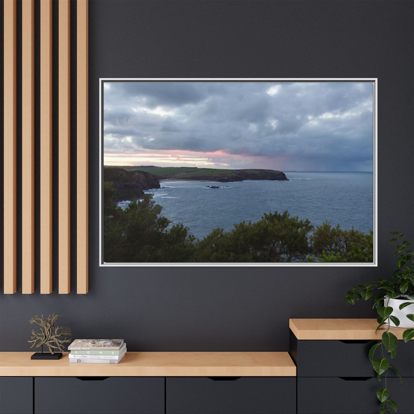 Bushrangers Bay Sunrise 6233: Winter Serenity and Coastal Beauty - Thick Matte Canvas Print, Framed