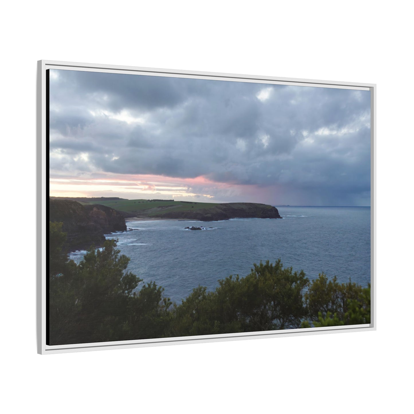 Bushrangers Bay Sunrise 6233: Winter Serenity and Coastal Beauty - Thick Matte Canvas Print, Framed