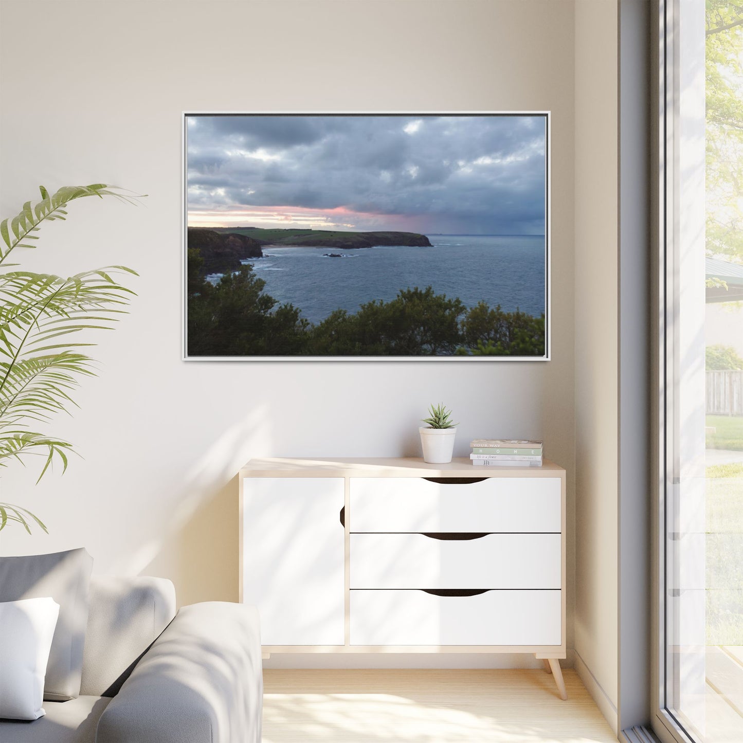 Bushrangers Bay Sunrise 6233: Winter Serenity and Coastal Beauty - Thick Matte Canvas Print, Framed
