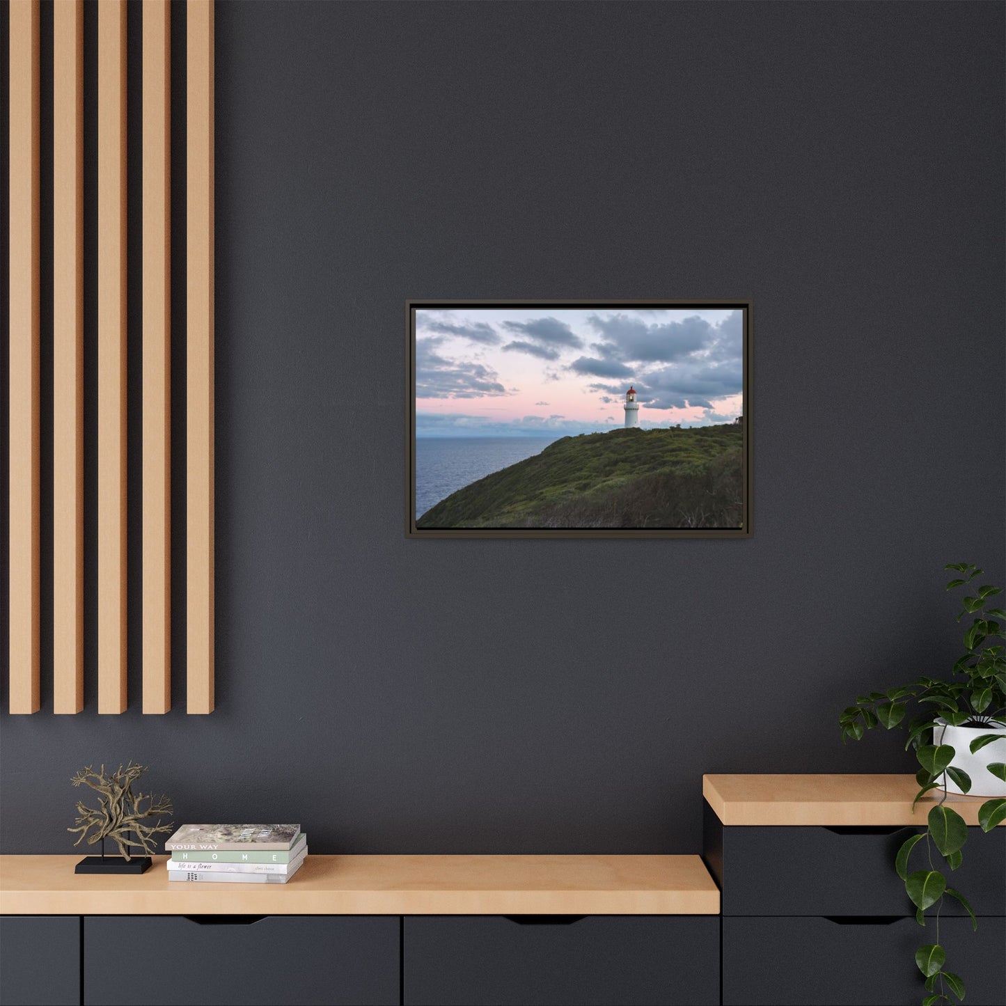 Cape Schank Lighthouse at Sunrise in Winter 6228 - Thick Matte Canvas Print, Framed