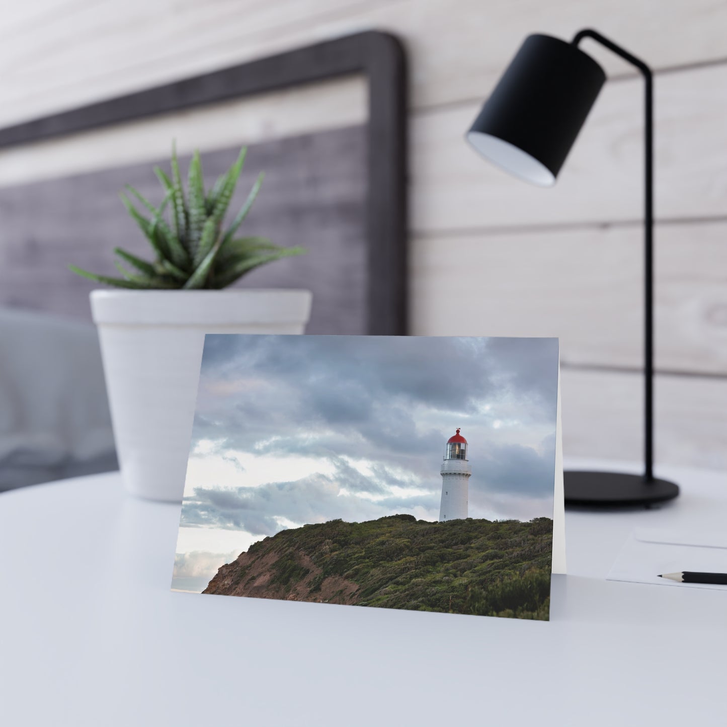 Cape Schank Lighthouse on a Winter Morning 6287 - Greeting Card