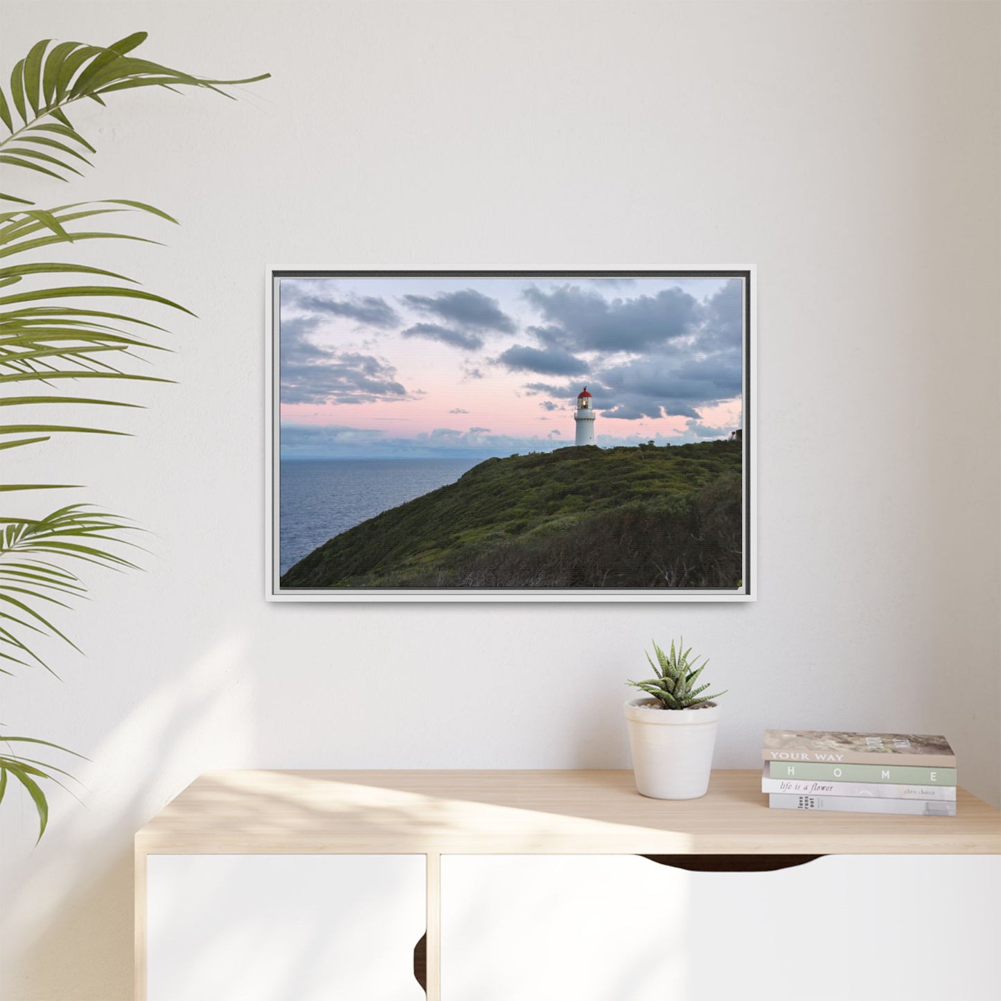 Cape Schank Lighthouse at Sunrise in Winter 6228 - Thick Matte Canvas Print, Framed