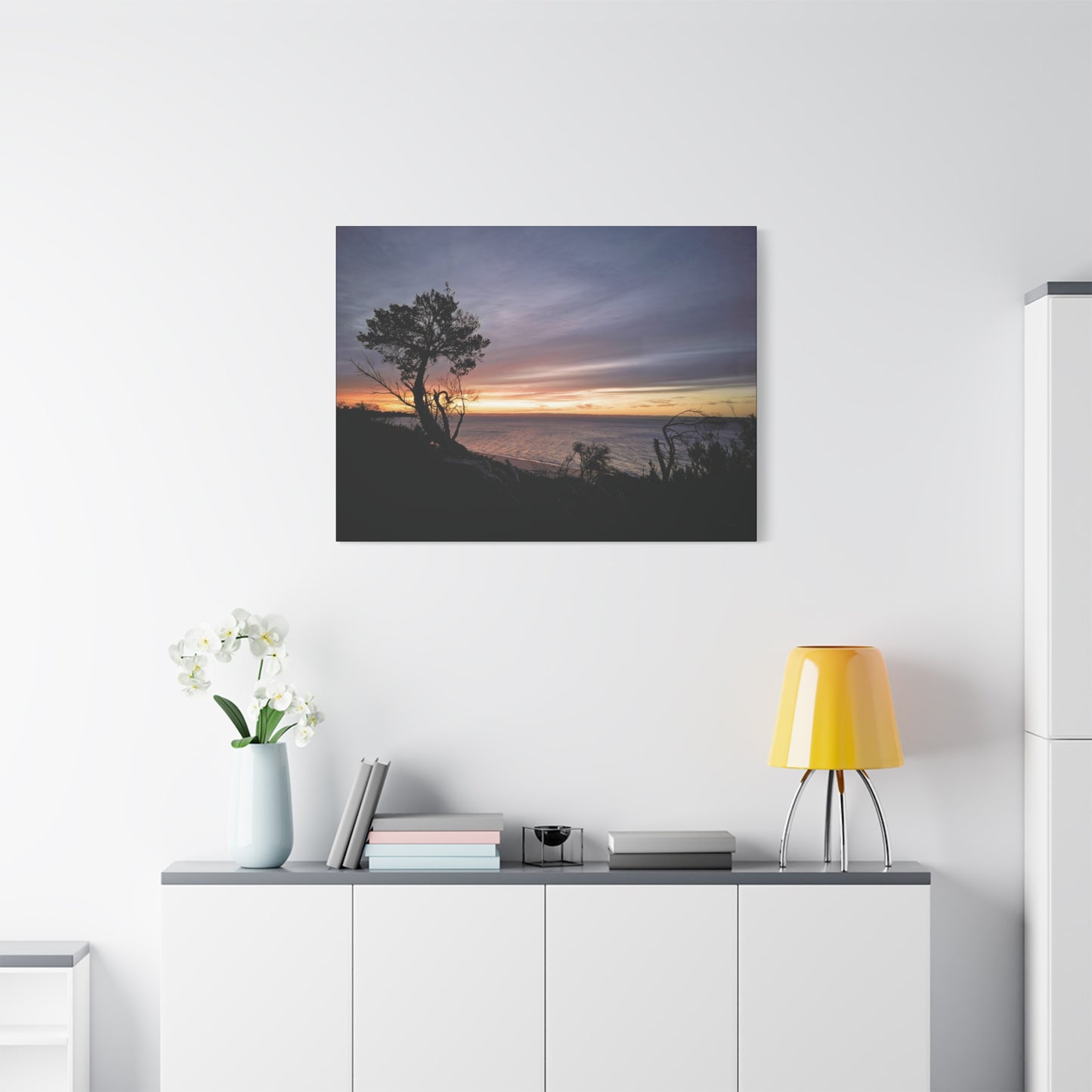 A Tranquil Evening: The Sunset Over Cowes - Thick Matte Canvas Print