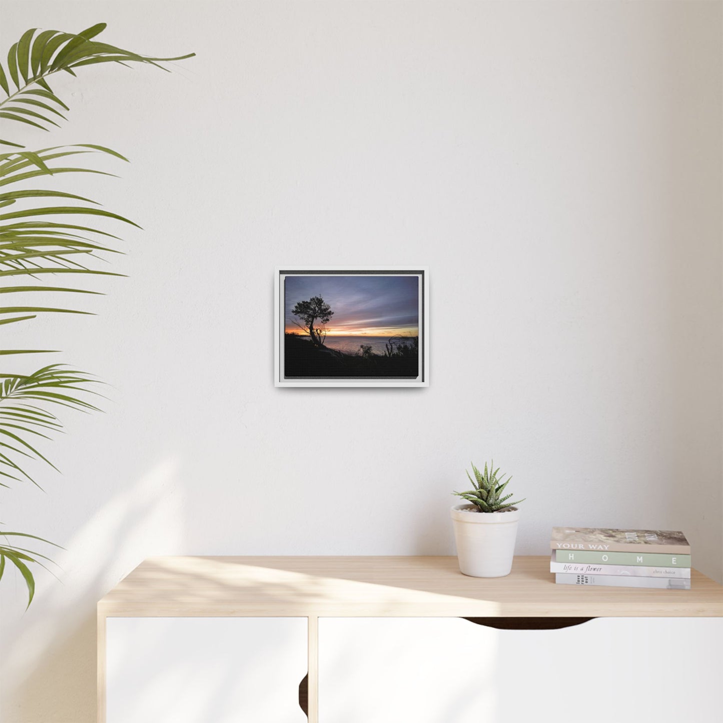 A Tranquil Evening: The Sunset Over Cowes - Thick Matte Canvas Print, Framed