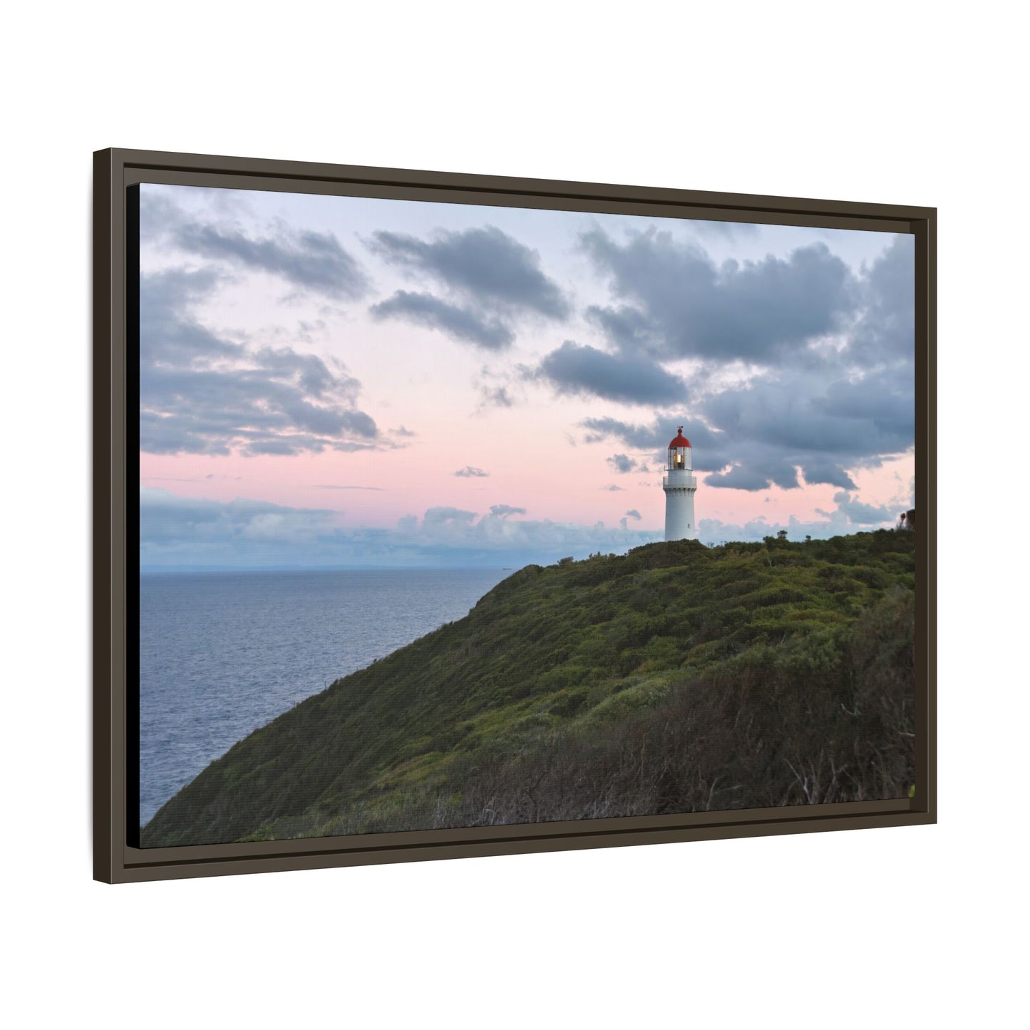 Cape Schank Lighthouse at Sunrise in Winter 6228 - Thick Matte Canvas Print, Framed