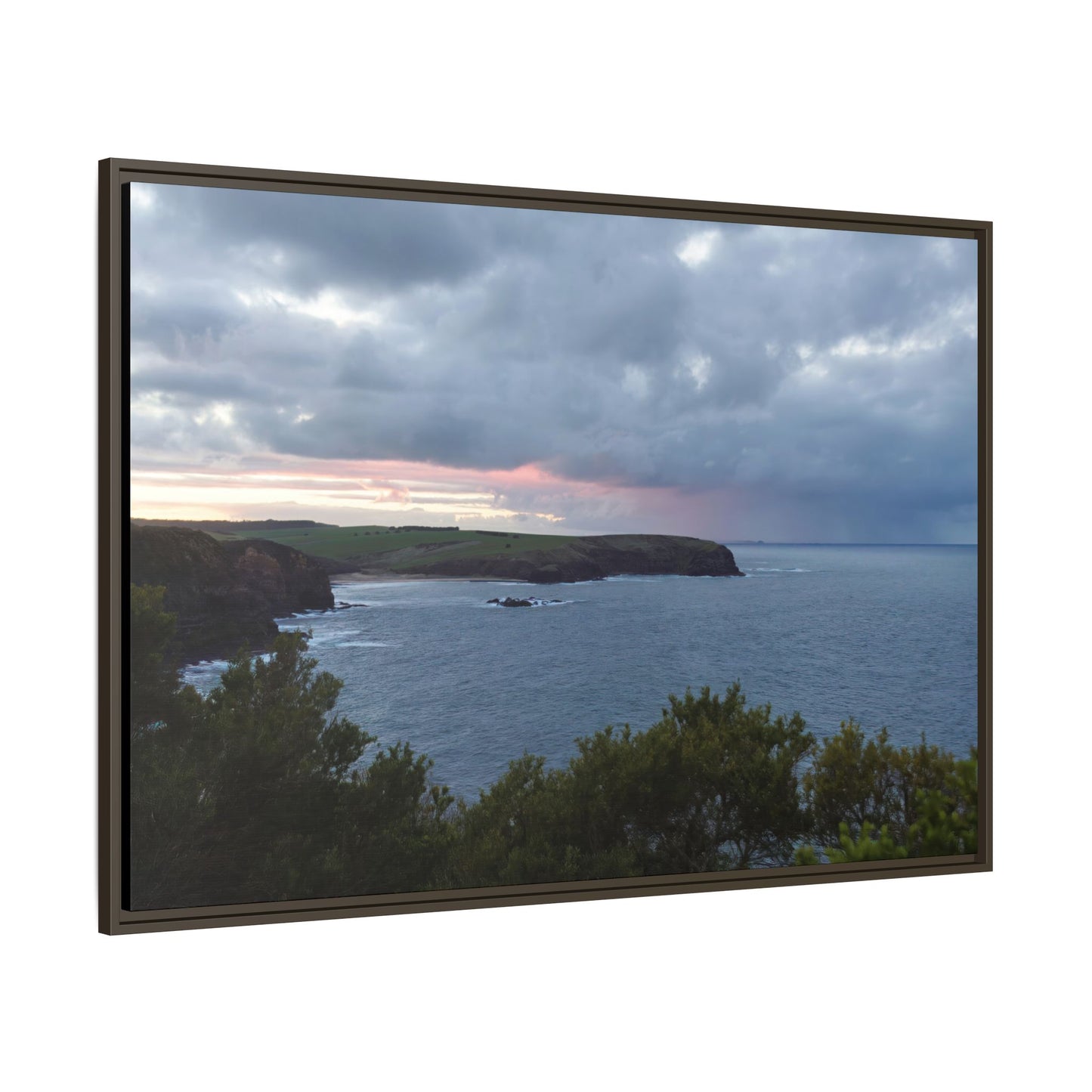 Bushrangers Bay Sunrise 6233: Winter Serenity and Coastal Beauty - Thick Matte Canvas Print, Framed