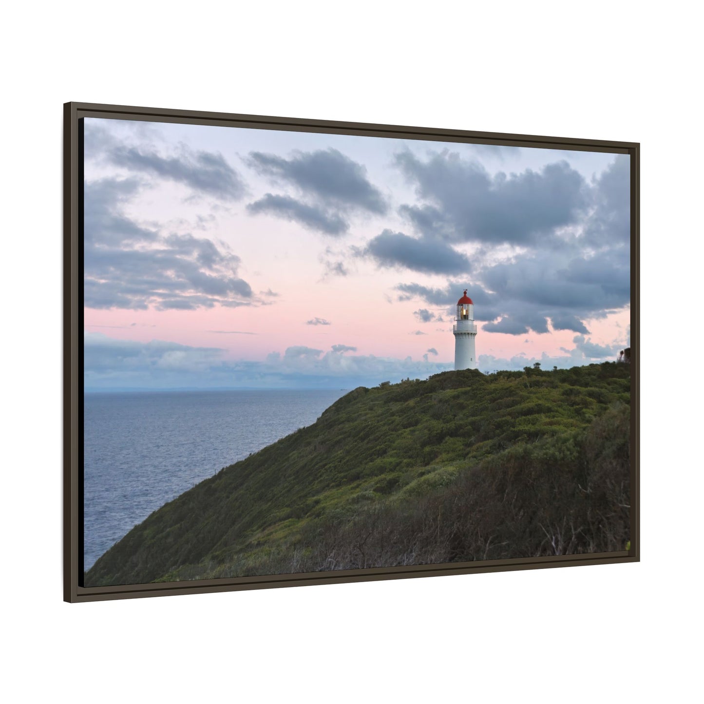 Cape Schank Lighthouse at Sunrise in Winter 6228 - Thick Matte Canvas Print, Framed