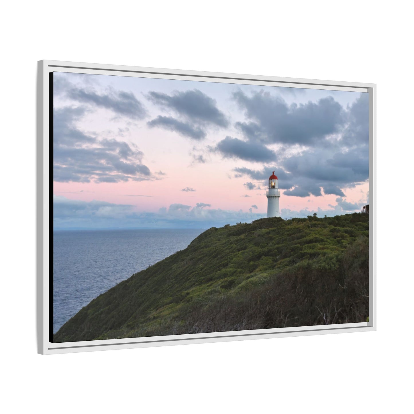 Cape Schank Lighthouse at Sunrise in Winter 6228 - Thick Matte Canvas Print, Framed