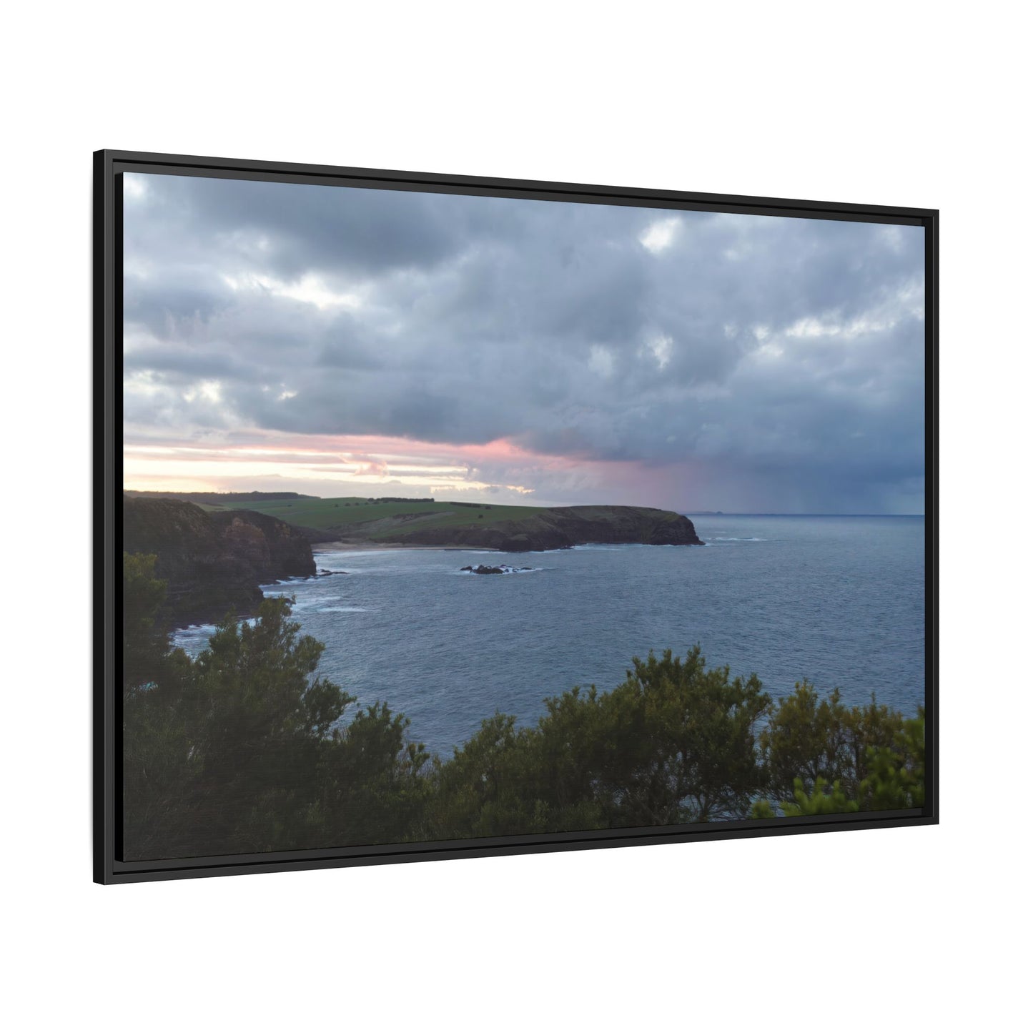 Bushrangers Bay Sunrise 6233: Winter Serenity and Coastal Beauty - Thick Matte Canvas Print, Framed