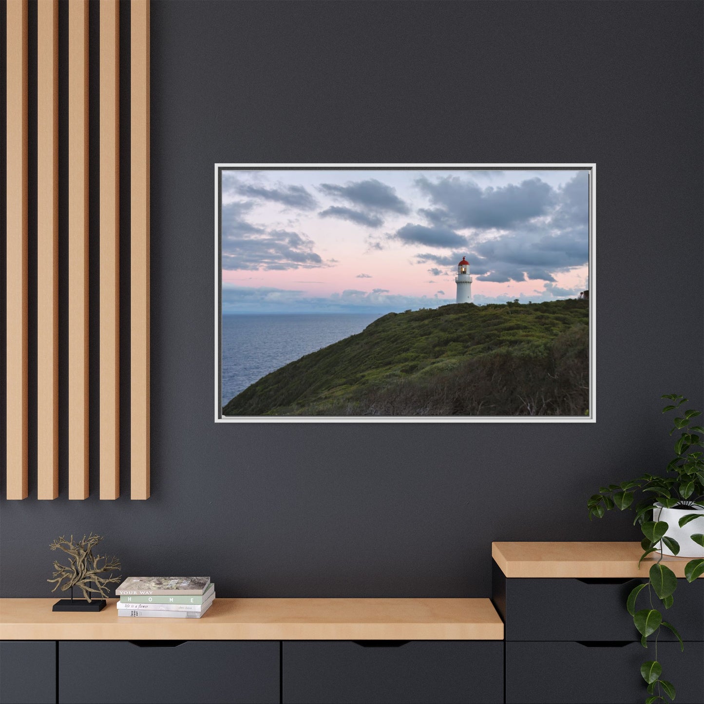 Cape Schank Lighthouse at Sunrise in Winter 6228 - Thick Matte Canvas Print, Framed
