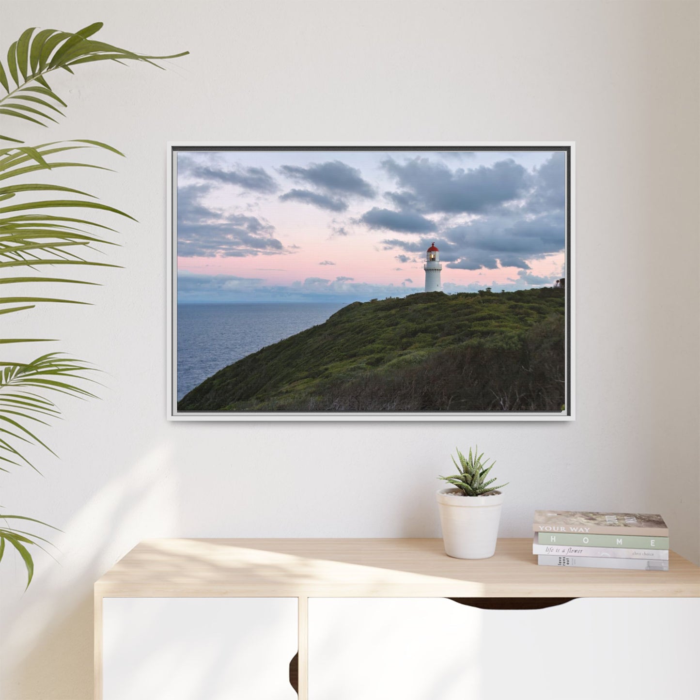 Cape Schank Lighthouse at Sunrise in Winter 6228 - Thick Matte Canvas Print, Framed