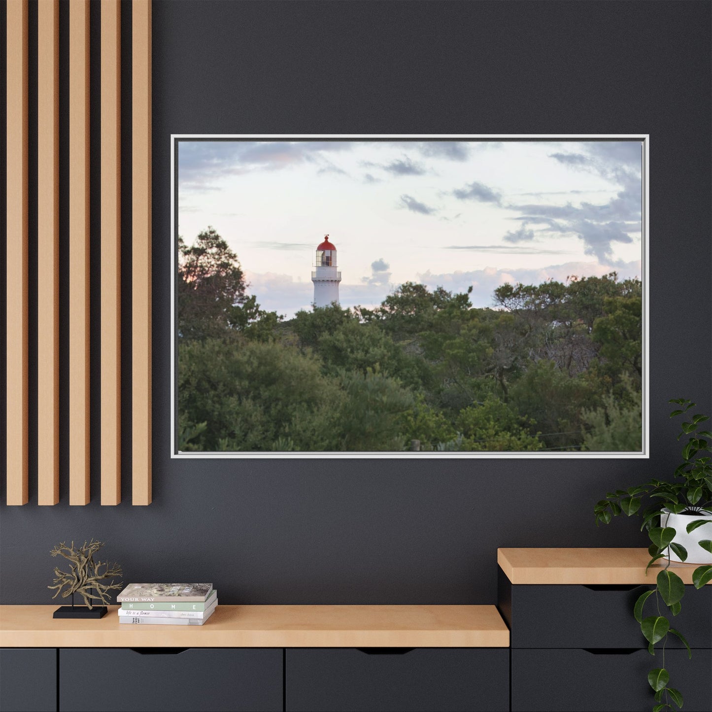 Cape Schank Lighthouse on a Winter Morning 6279 - Thick Matte Canvas Print, Framed