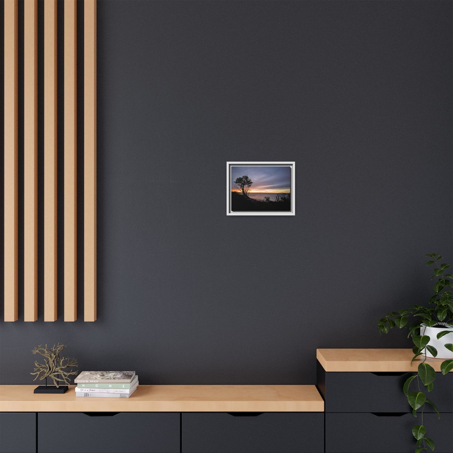 A Tranquil Evening: The Sunset Over Cowes - Thick Matte Canvas Print, Framed