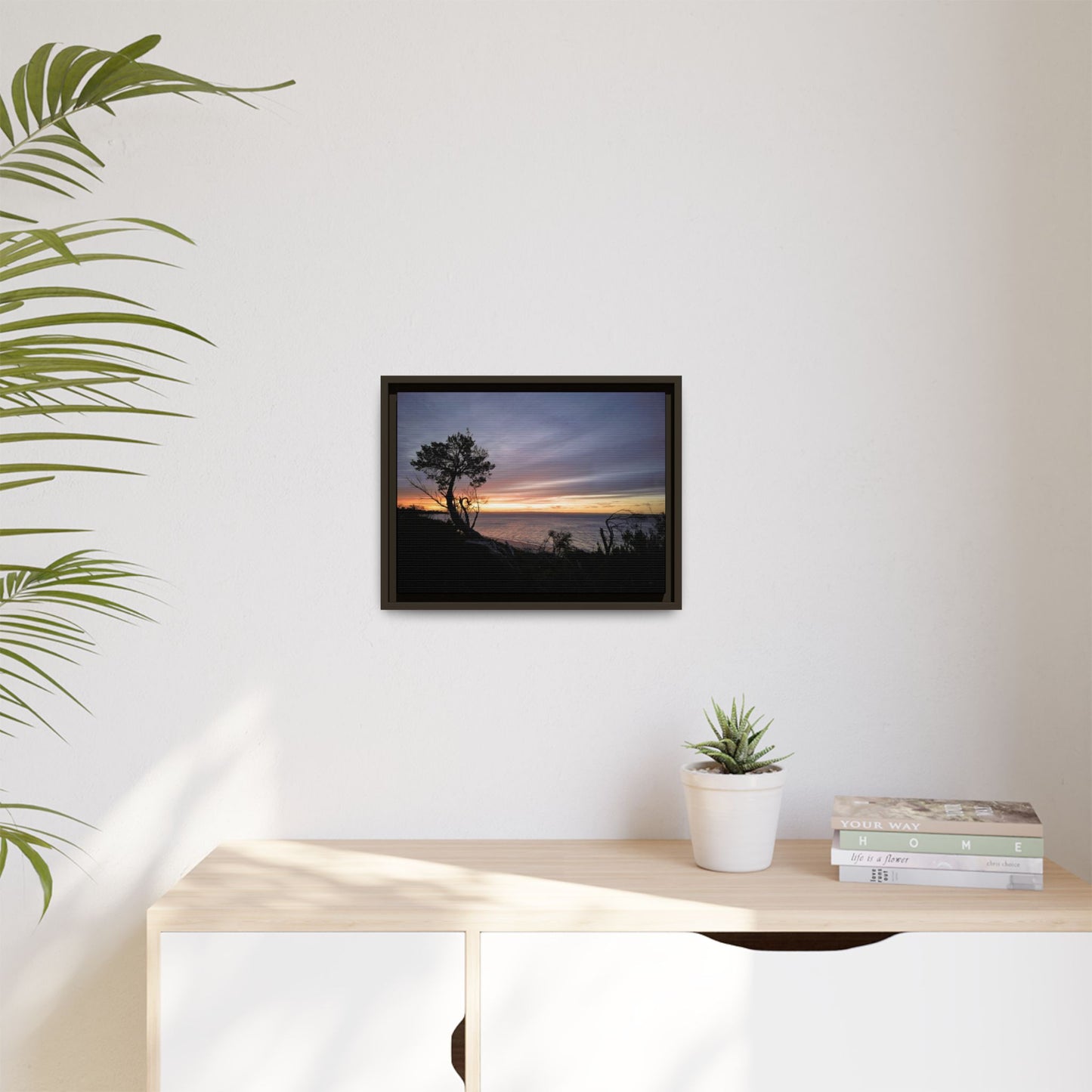 A Tranquil Evening: The Sunset Over Cowes - Thick Matte Canvas Print, Framed