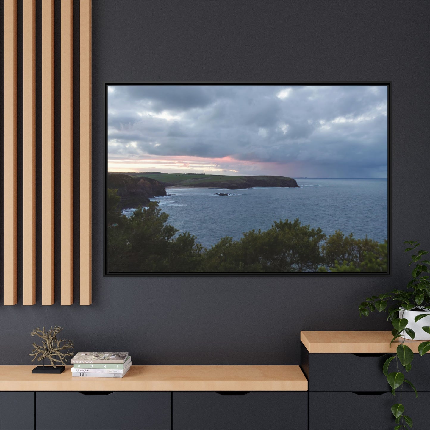 Bushrangers Bay Sunrise 6233: Winter Serenity and Coastal Beauty - Thick Matte Canvas Print, Framed