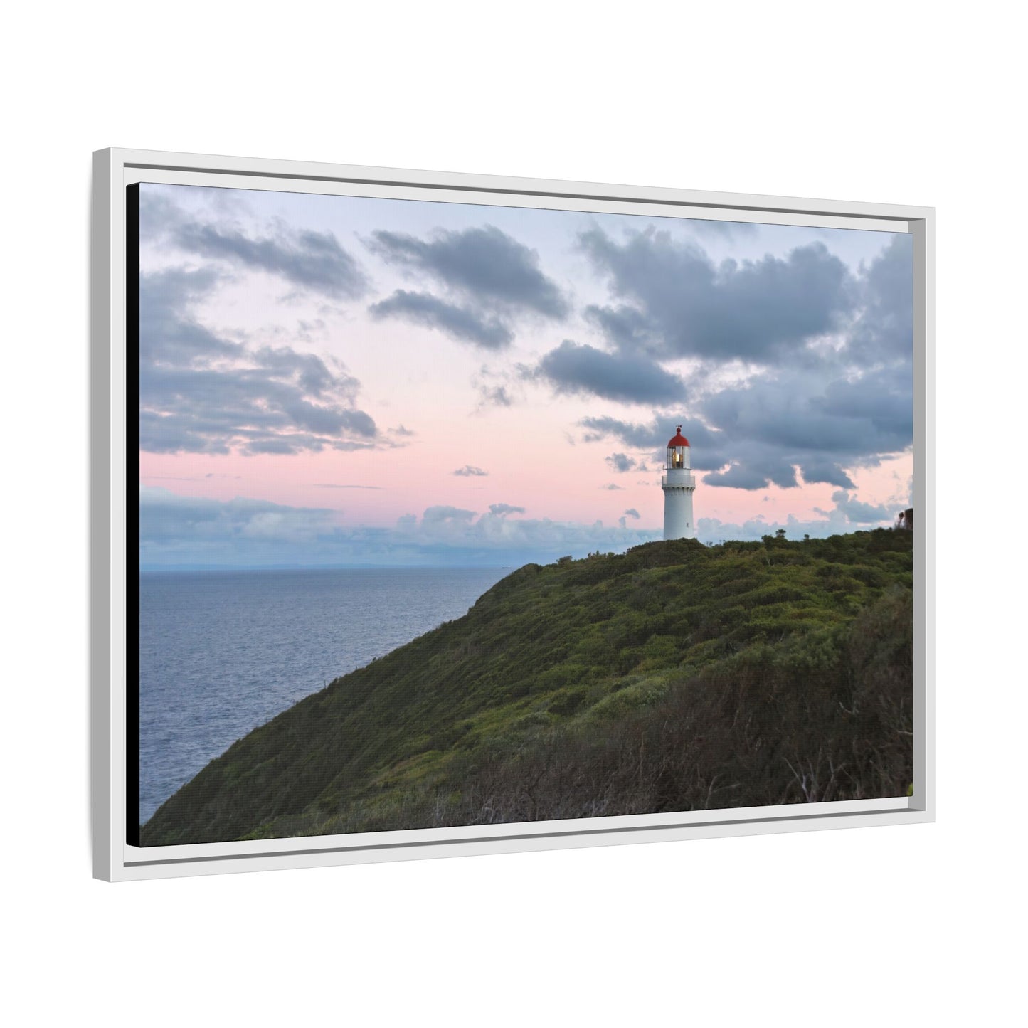 Cape Schank Lighthouse at Sunrise in Winter 6228 - Thick Matte Canvas Print, Framed