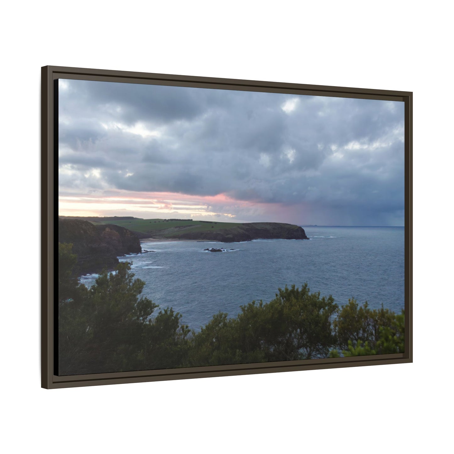 Bushrangers Bay Sunrise 6233: Winter Serenity and Coastal Beauty - Thick Matte Canvas Print, Framed