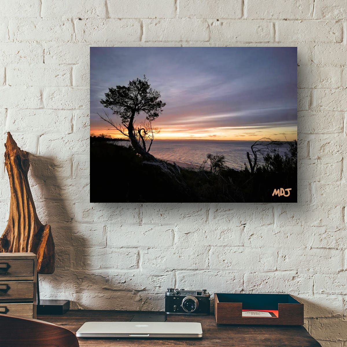 Une soirée tranquille : le coucher de soleil sur Cowes | Toile tendue