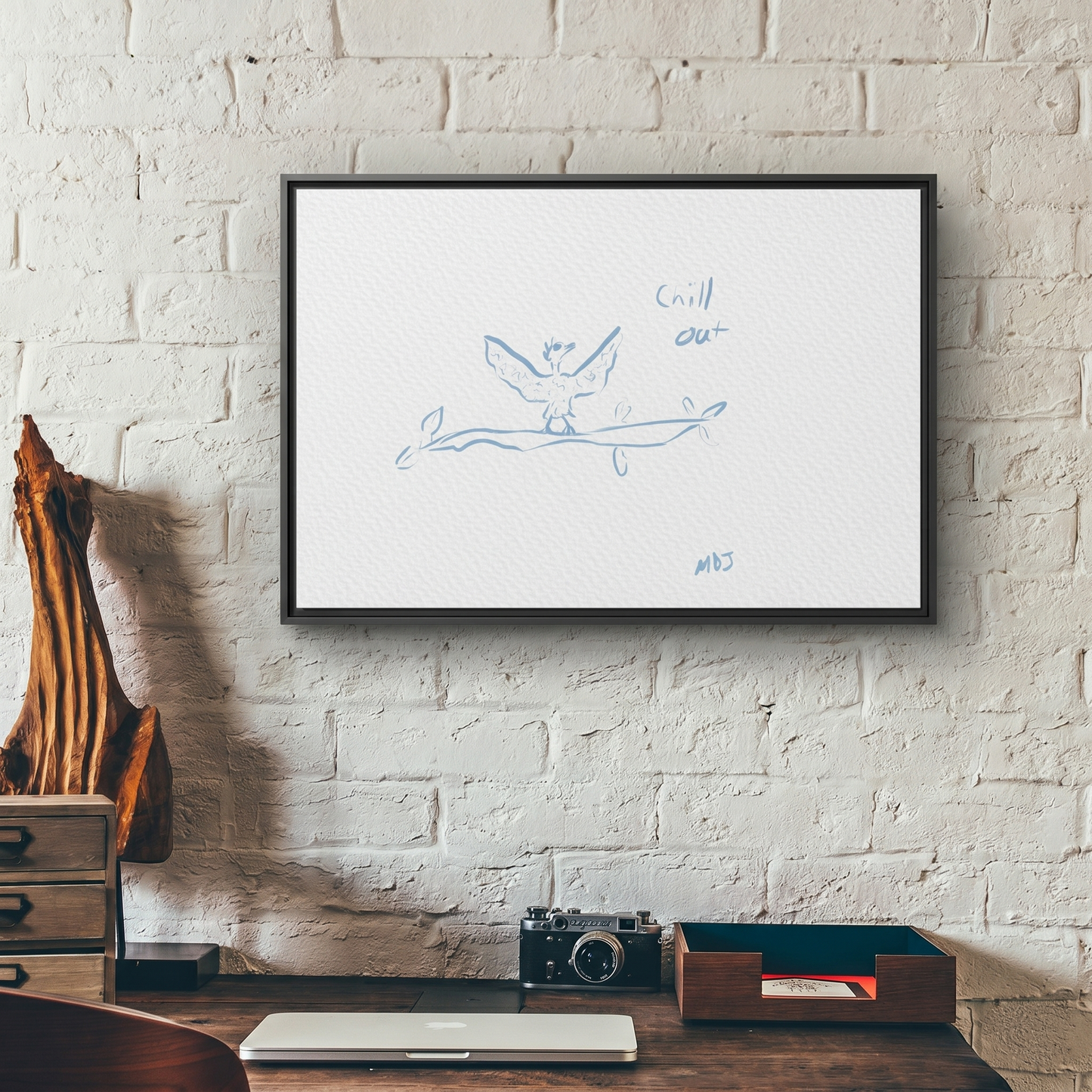 Chill Out Bird | The Framed Canvas Deployment
