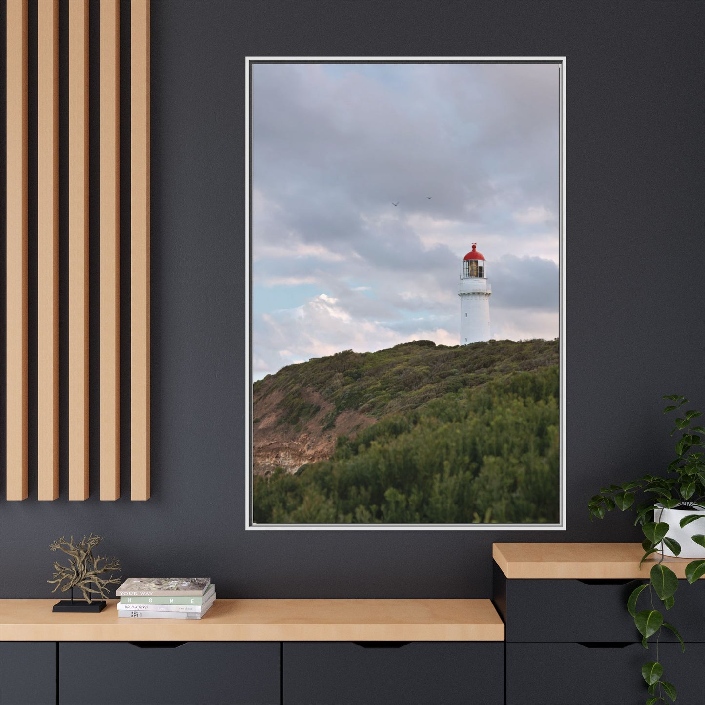 Cape Schank Lighthouse in Winter Light 6286 - Thick Matte Canvas Print, Framed