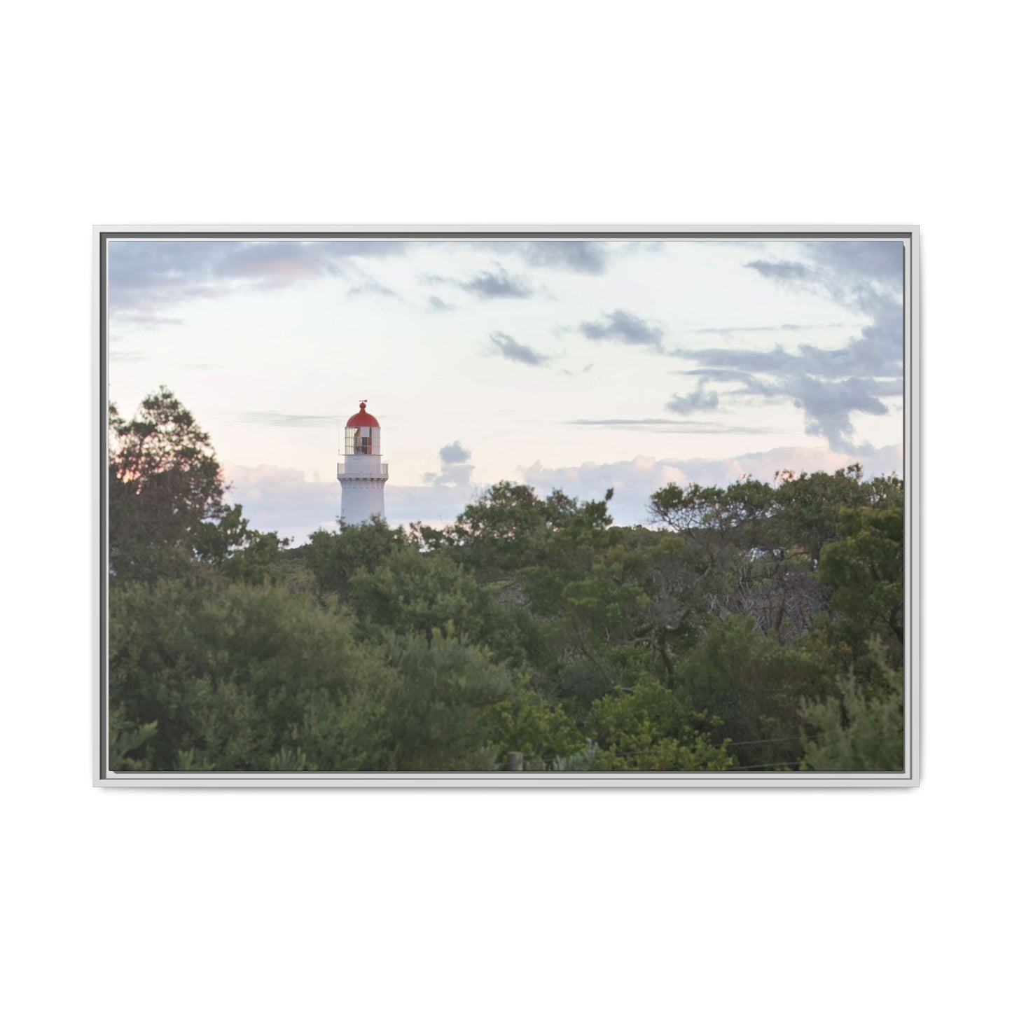 Cape Schank Lighthouse on a Winter Morning 6279 - Framed Canvas Print