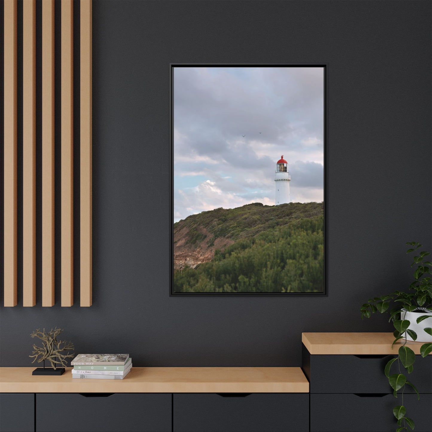 Cape Schank Lighthouse in Winter Light 6286 - Thick Matte Canvas Print, Framed