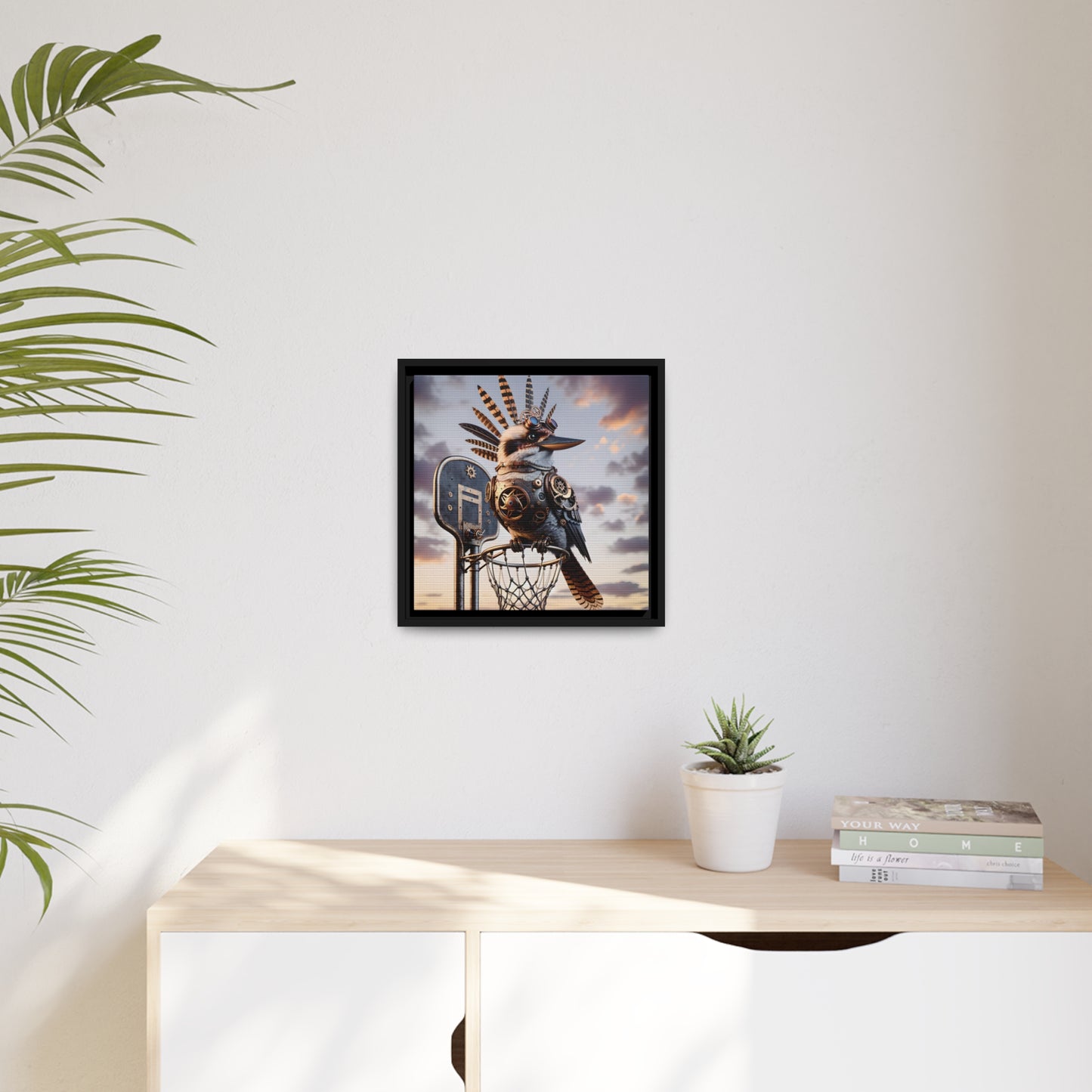 Steampunk Kookaburra 19 - Thick Matte Canvas Print, Black Frame