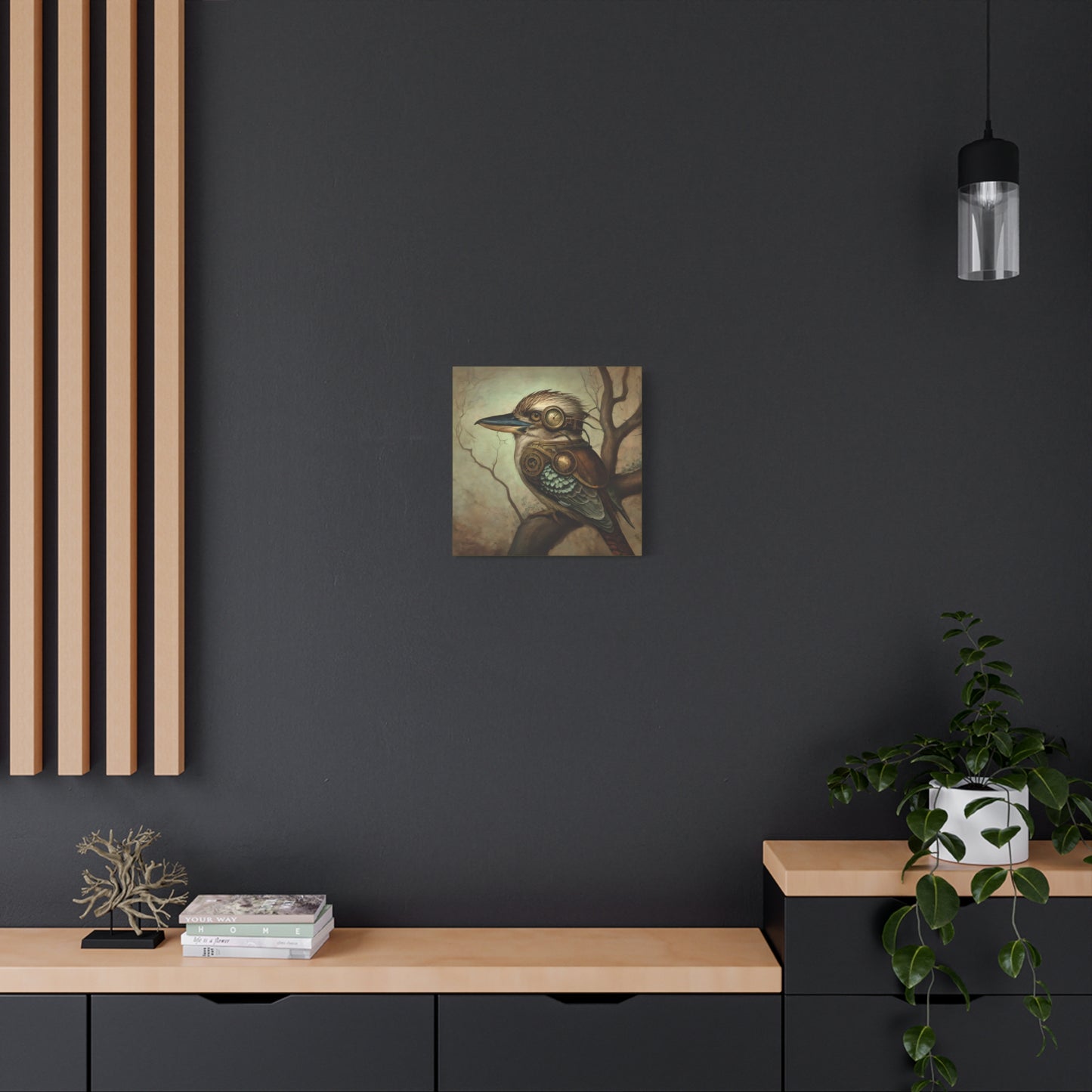 Steampunk Kookaburra 12 - Thick Matte Canvas Print