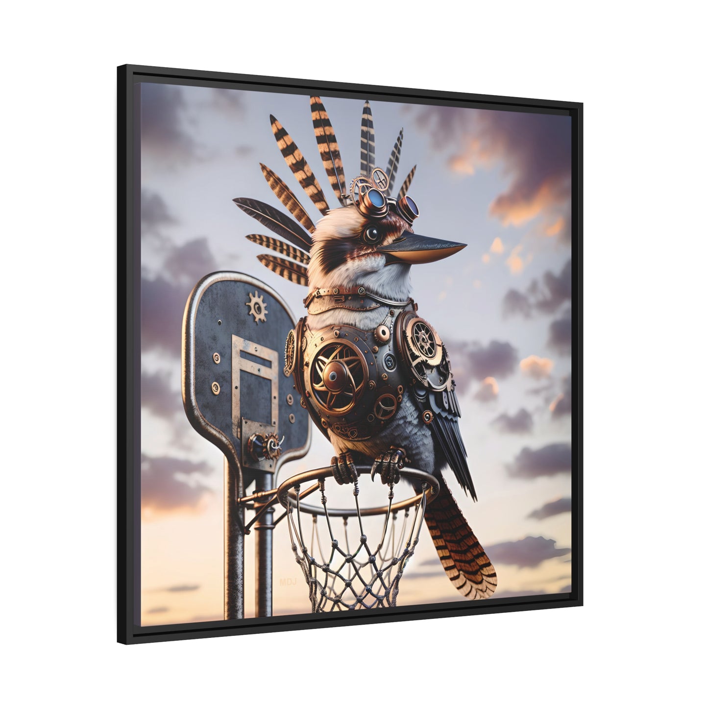 Steampunk Kookaburra 19 - Thick Matte Canvas Print, Black Frame