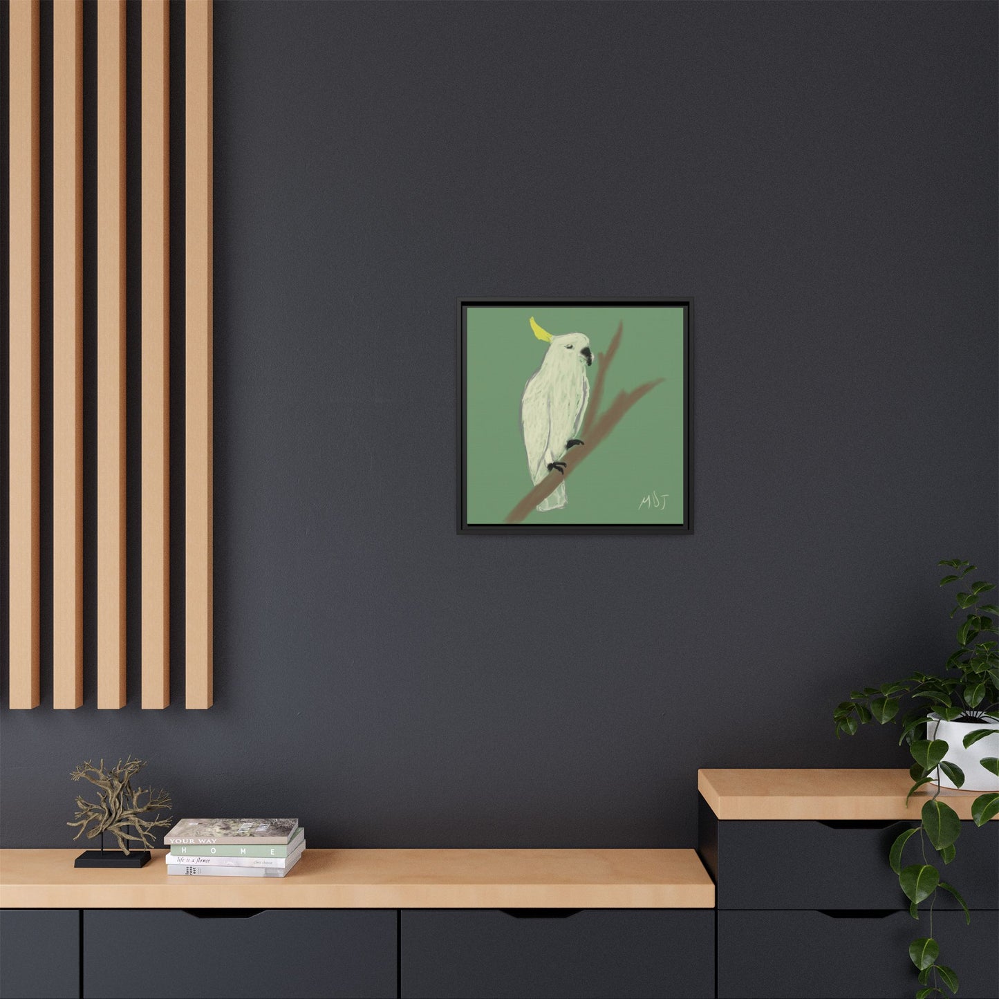 Cockatoo Charm - Framed Canvas Print